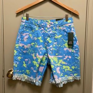 Wild Fable Shorts Women's Size 2 Bermuda High Rise Blue Paint Splash New w/ tag